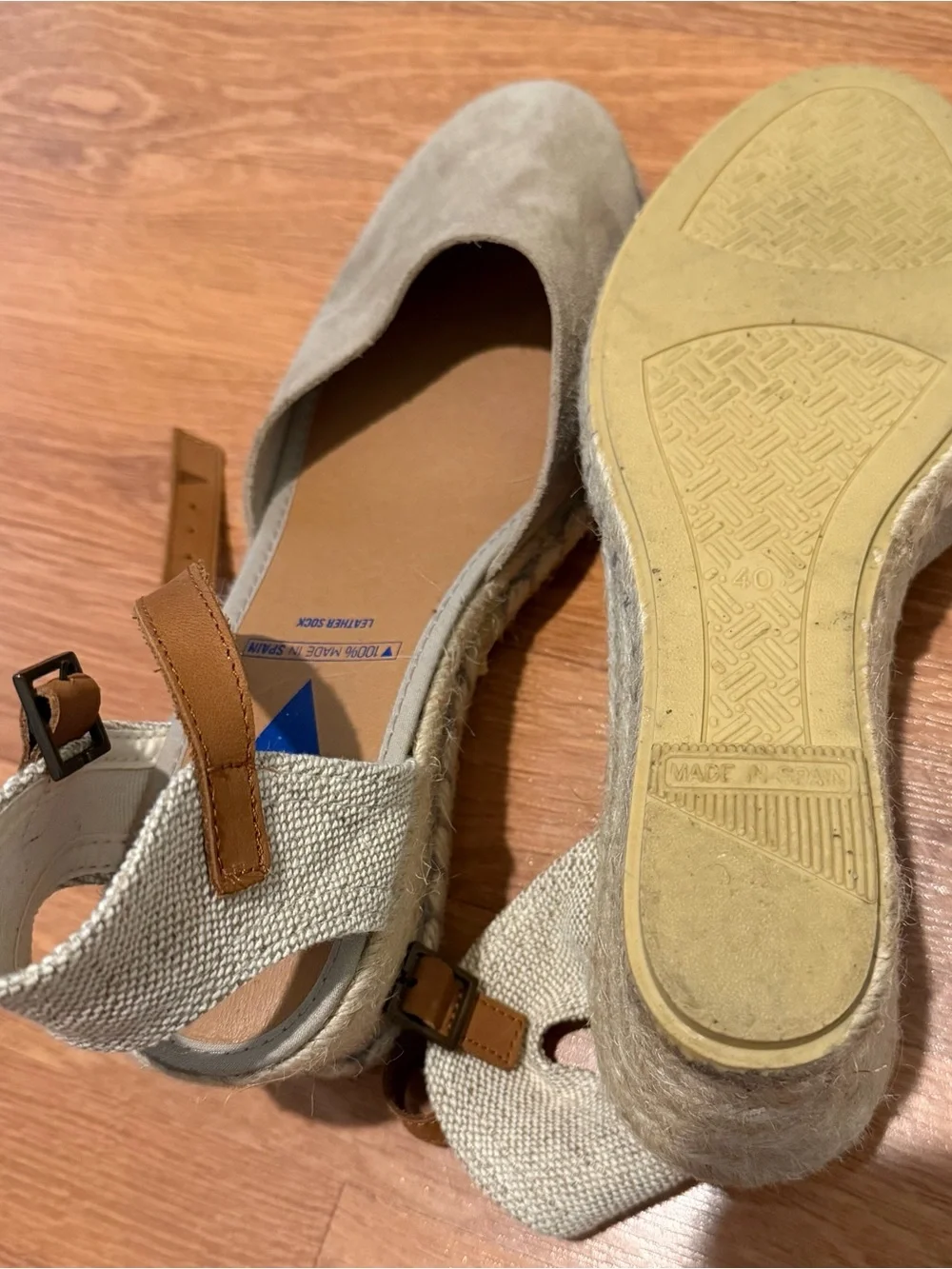 Women's Beige Espadrille Slingback Wedges